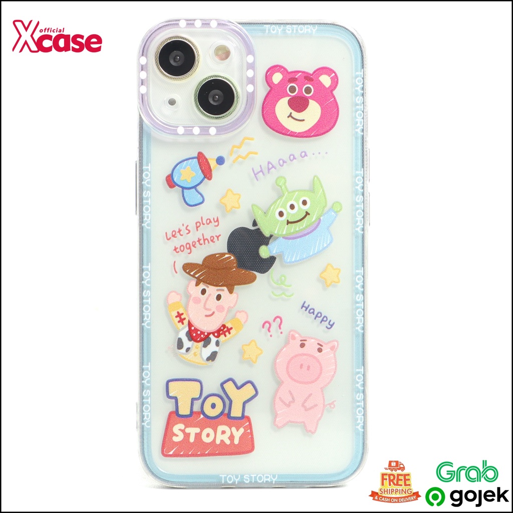 Clear Soft Case Cartoon 2 Motif Tsum Tsum and Toy Story Full Lenscover For iPhone 7 8 SE 7+ 8+ X XR XS 11 12 13 Mini Pro Max