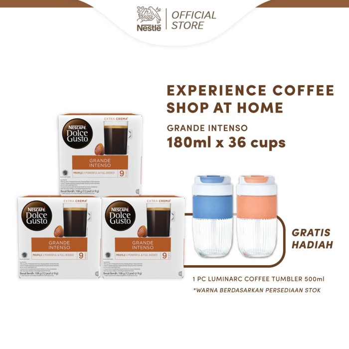 

BISA COD NESCAF Dolce Gusto Grande Intenso 3 box + Free Coffee Tumbler 500ml /KOPI RUBE/KOPI