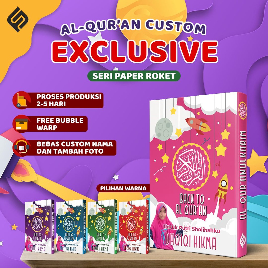 AL QURAN CUSTOME NAMA ANAK KECIL A6 TERLARIS