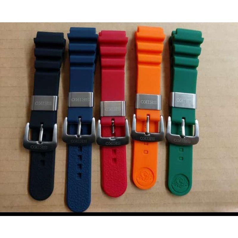 STRAP TALI JAM RUBBER/KARET SEIKO Silicone Tali Jam Tangan Seiko Diver 22mm warna lengkap