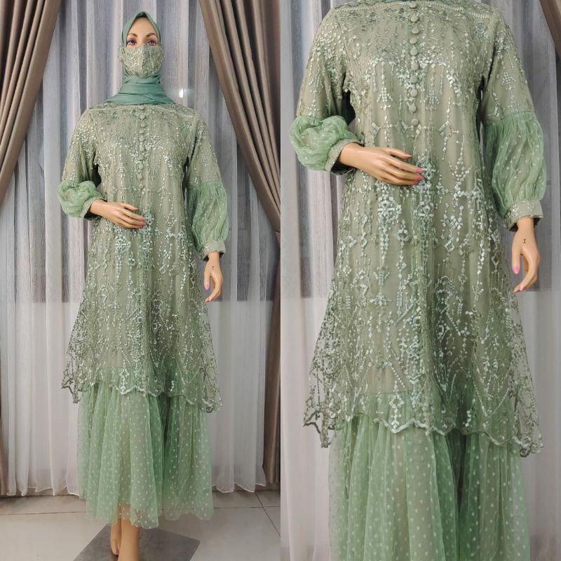 GAMIS KANCING SHANUM //KEBAYA WISUDA //GAMIS BROKAT//SERAGAMAN PESTA