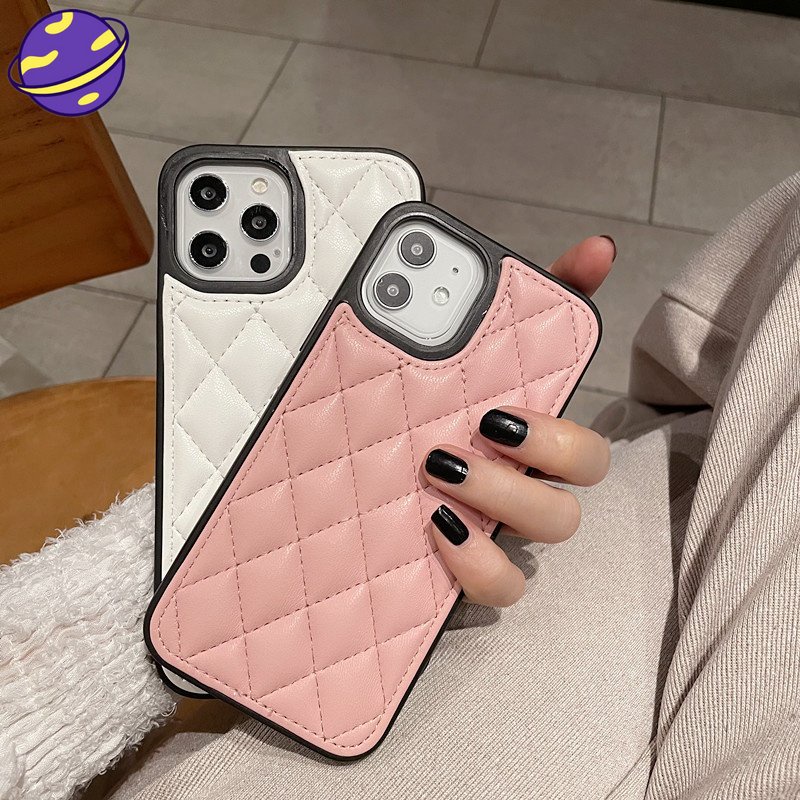 Hard Case Bahan Kulit Domba Untuk iPhone 13 12 11 Pro X XS Max XR 7 8 Plus