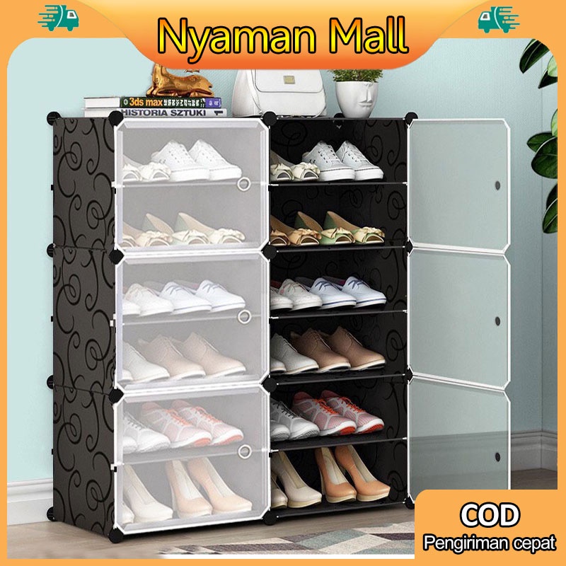 Rak Sepatu Tertutup Anti Debu Shoe Storage Boxes Minimalis 4 /6/8 Susun