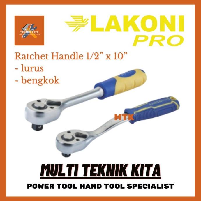 LAKONI PRO Handle Rachet 1/2" X 10" inch Gagang Sock Shock Sok Ratchet