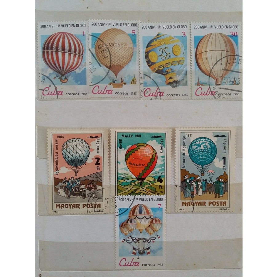 

prangko balon udara 8 lembar used