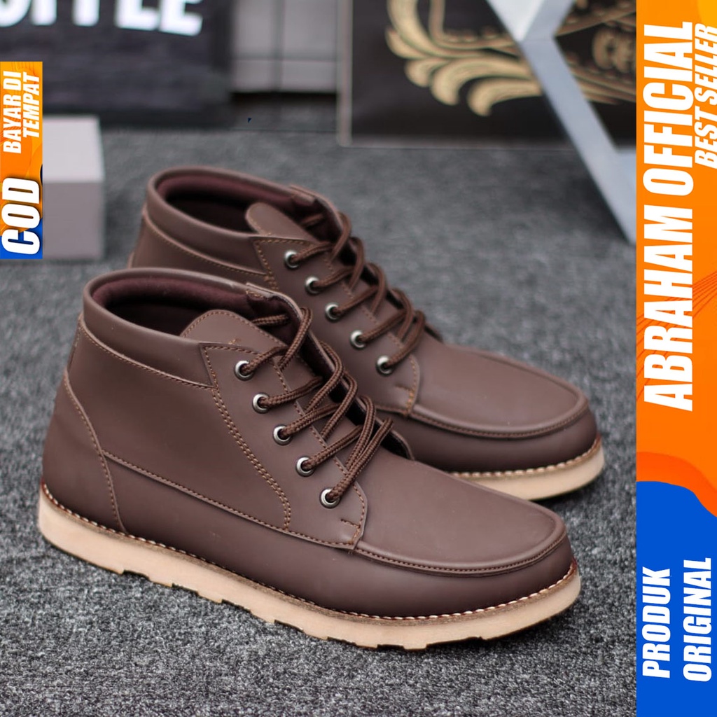 Sepatu Boots Klasik Pria Kerja Kantor Outdoor Abraham Harli