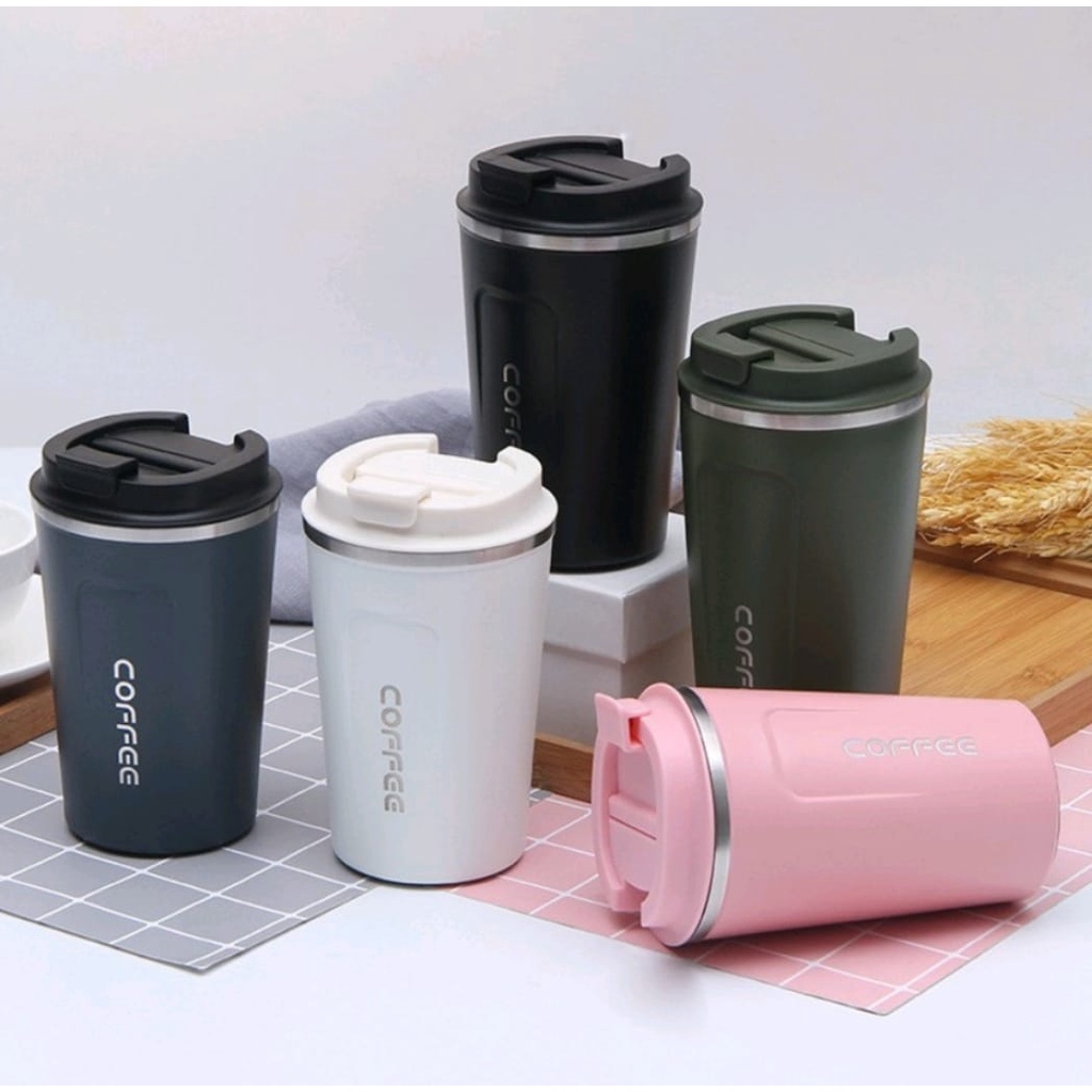 Tumbler-Termos Coffee Travel Mug Insulated 500ml-Thermos Cup Stainless Travel Mug Vacum Tumbler Insulated Coffee Termos Kopi Tahan Lama Untuk Prnyimpanan Air Panas Dan Dingin