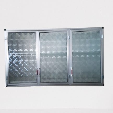 Rak Piring Rak Gantung Lemari Dapur Kitchen Set Atas Aluminium Kaca 3 Pintu