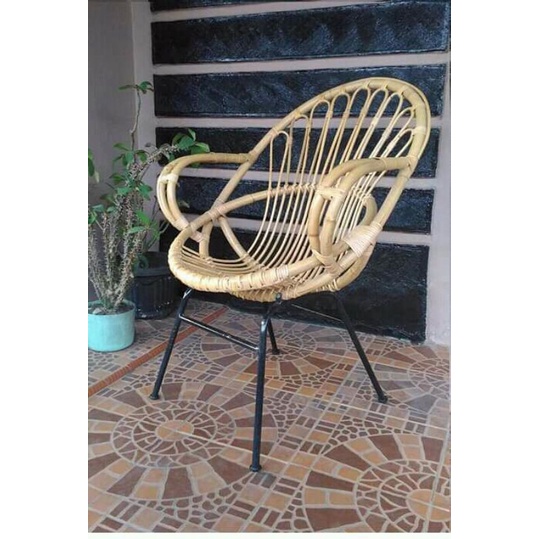Kursi Rotan Italia Kursi Teras Rotan Kaki Besi