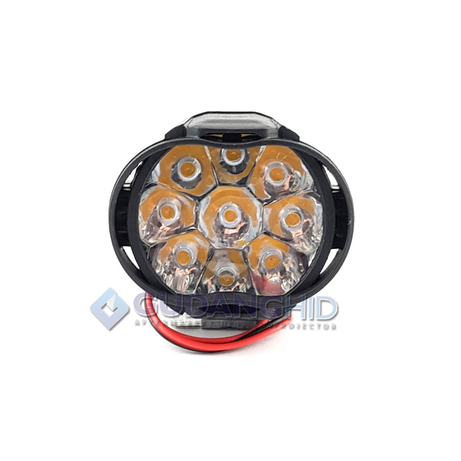 Lampu Tembak Sorot LED Spion Motor Cree 9 Mata 15W 9V-85V Spotlight