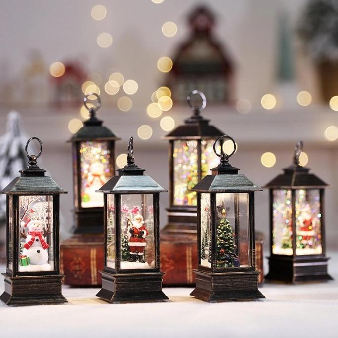 Lentera SnowGlobe Murah Pajangan LED Snow Globe Salju Hiasan Natal