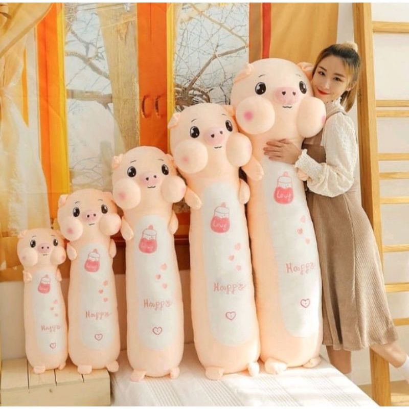 Guling Boneka Babi Ukuran -/+60cm Mimi The Little Pig Boneka Guling Babi