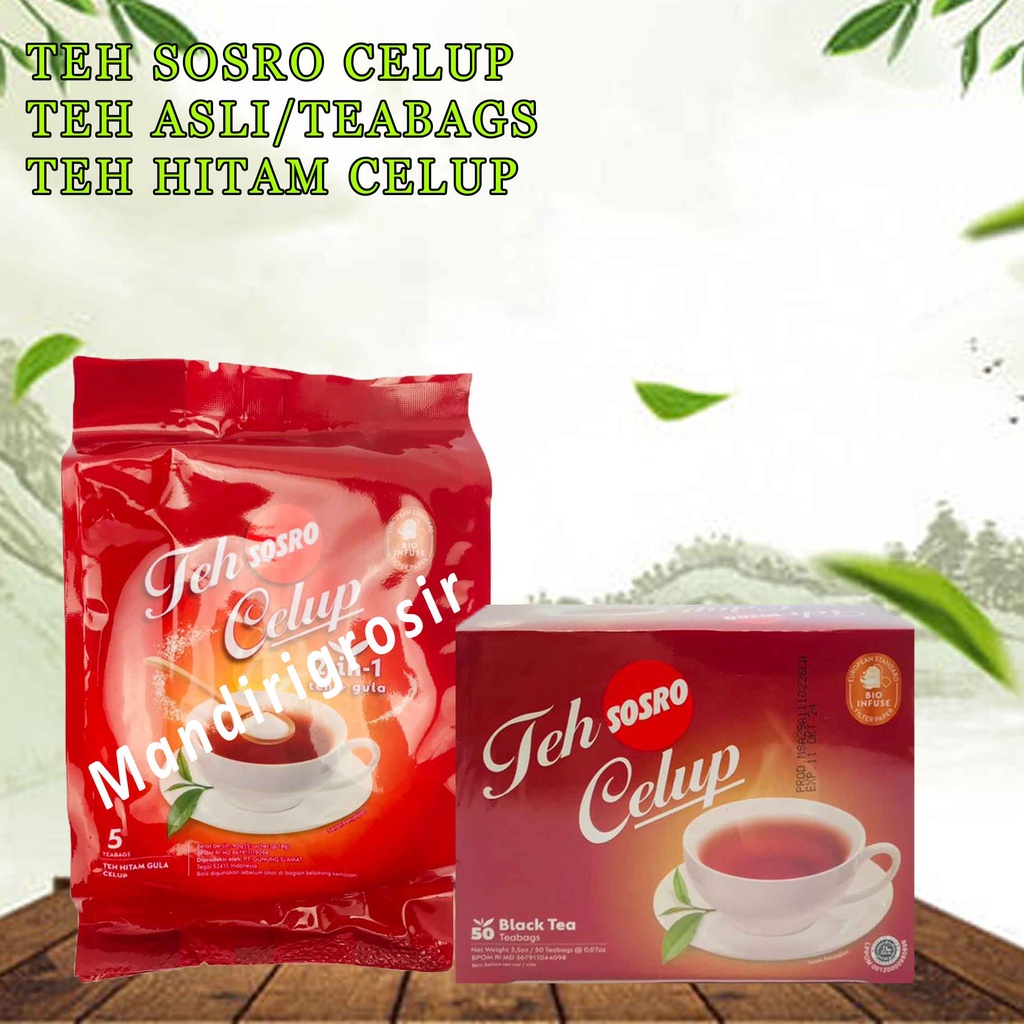 Teh Hitam Celup * Teh Celup Sosro * Teh Asli Black Tea * Tea Bags 2in1