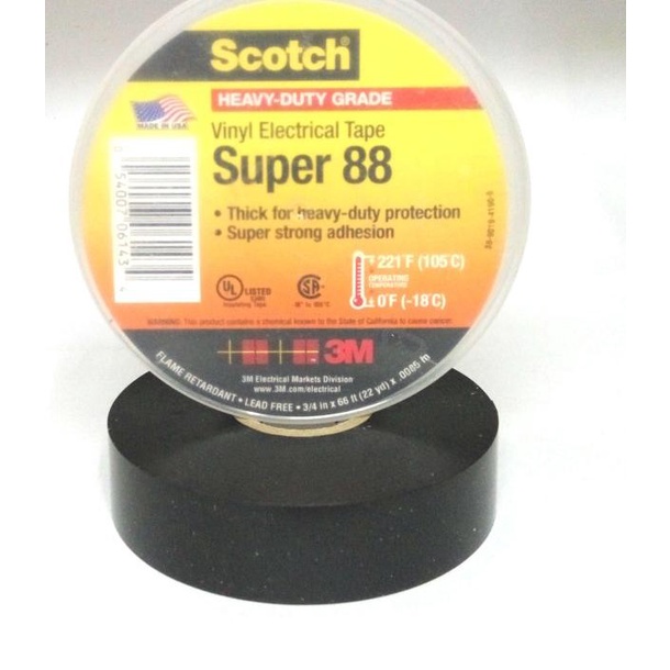 3M Scotch Super 88 Vinyl Electrical Tape - Isolasi Listrik 3/4 Inch