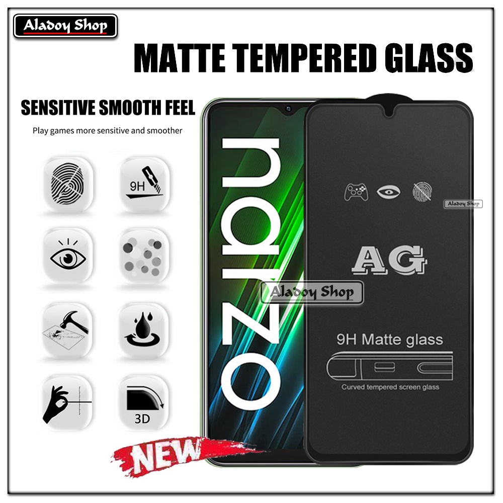 Realme Narzo 50A Prime PAKET 2IN1 Tempered Glass Matte Anti Glare Full Layar dan Tempered Glass Kamera