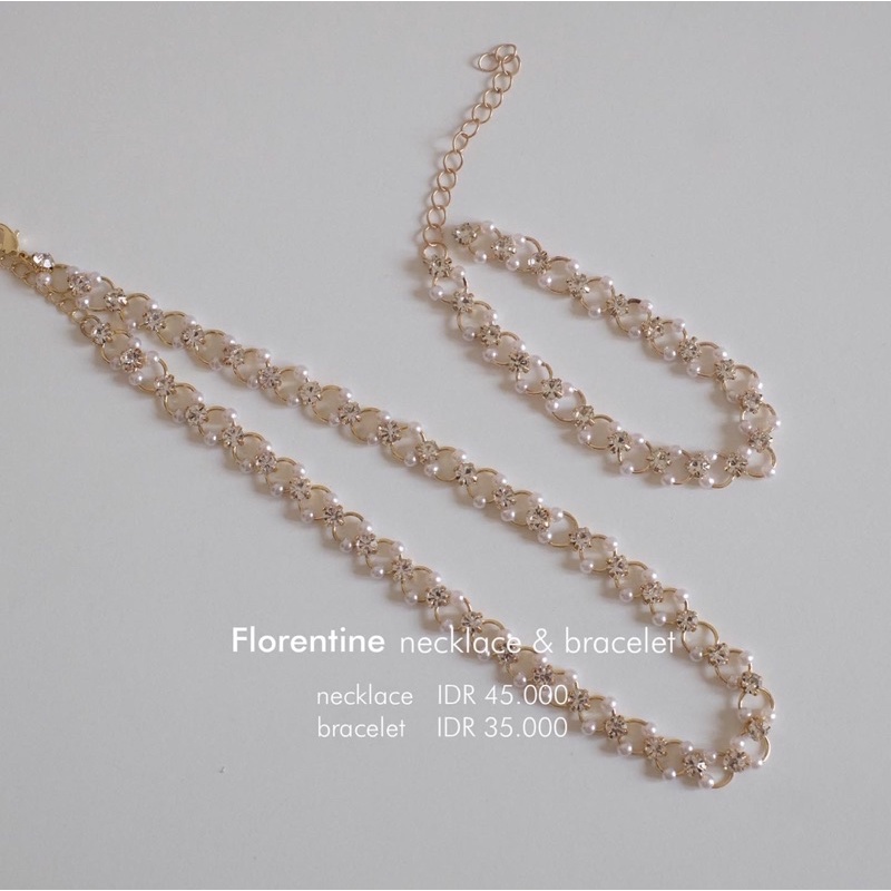 Ark.co - FLORENTINE necklace &amp; bracelet kalung gelang kristal gemstone elegan