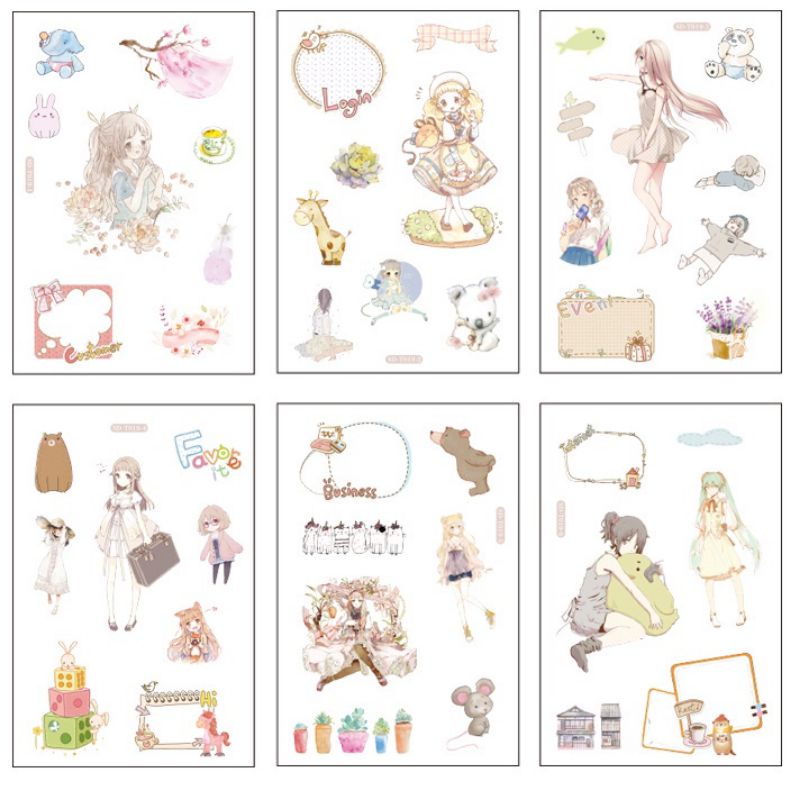 

Stiker Washi | Stiker 6 lembar cantik