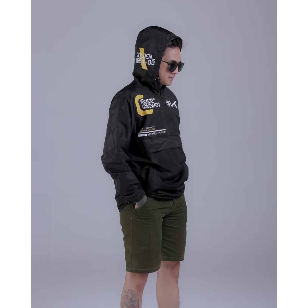 BGSR Jaket Parasut Cagoule Armored Black