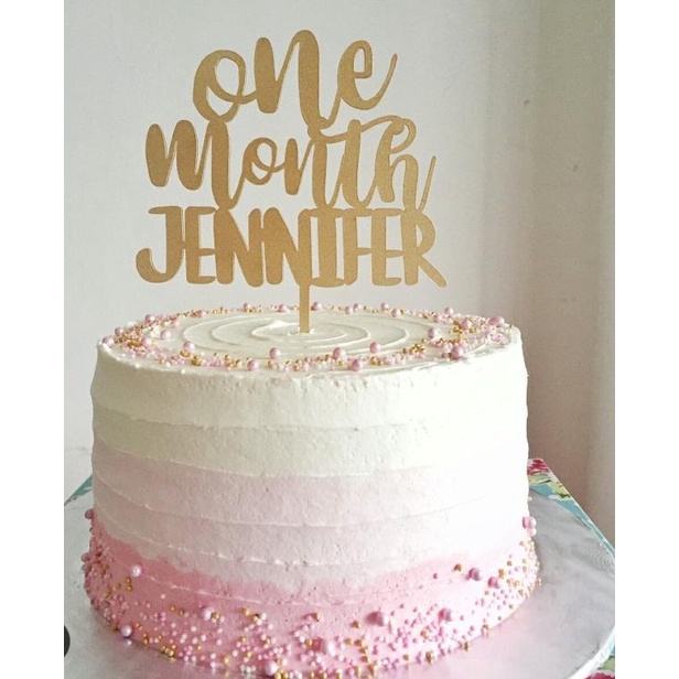 One Month Baby Topper / Topper / Hiasan Kue / Caketopper / Bunting