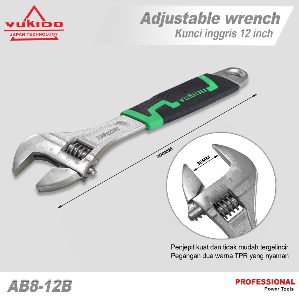 KUNCI INGGRIS Adjustable Wrench ukuran 12&quot; inch