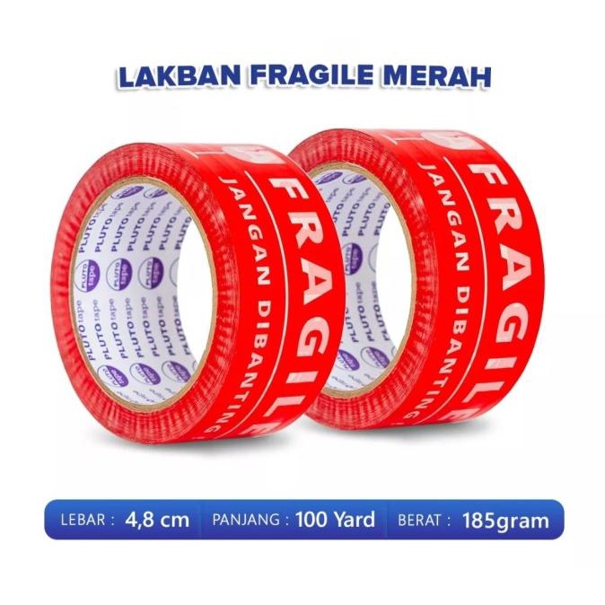 

Lakban Fragile Per dus 72 Pcs 48MM x 100 Yard