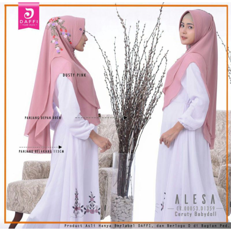 Daffi hijab ori Alesa ceruty bordir