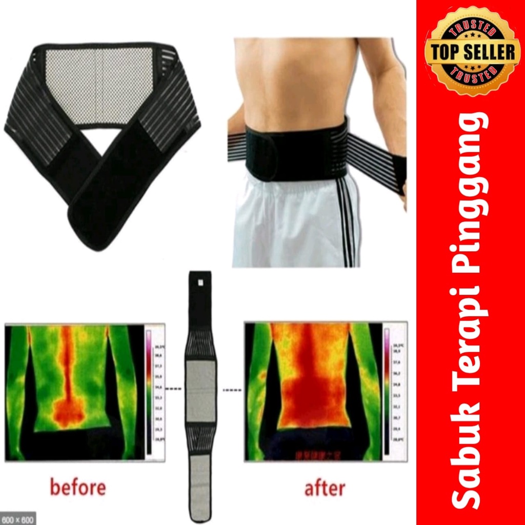 Sabuk Terapi Pinggang Tourmaline Pemanas Pinggang Hilang Sakit Pinggang Pegal