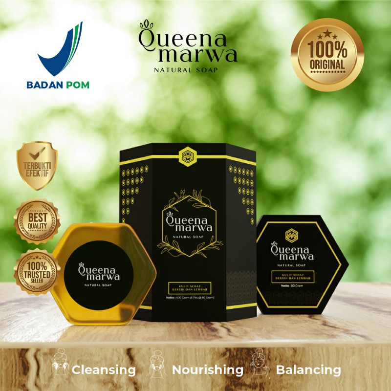 Sabun Queena Marwa Natural Soap 80 gr Original Terjangkau