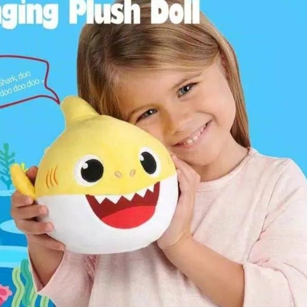 Kado Mainan Anak Baby Shark Dancing Singing / Mainan Boneka Baby Shark - BLUE