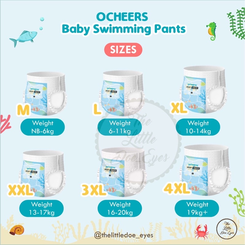 Ocheers Baby Swimming Pants - Celana Popok Renang Anak Bayi