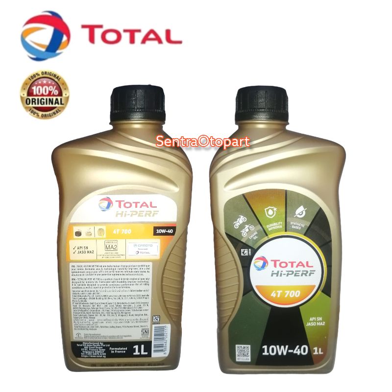 Oli total hi perf 4T 700 10w 40 1 liter