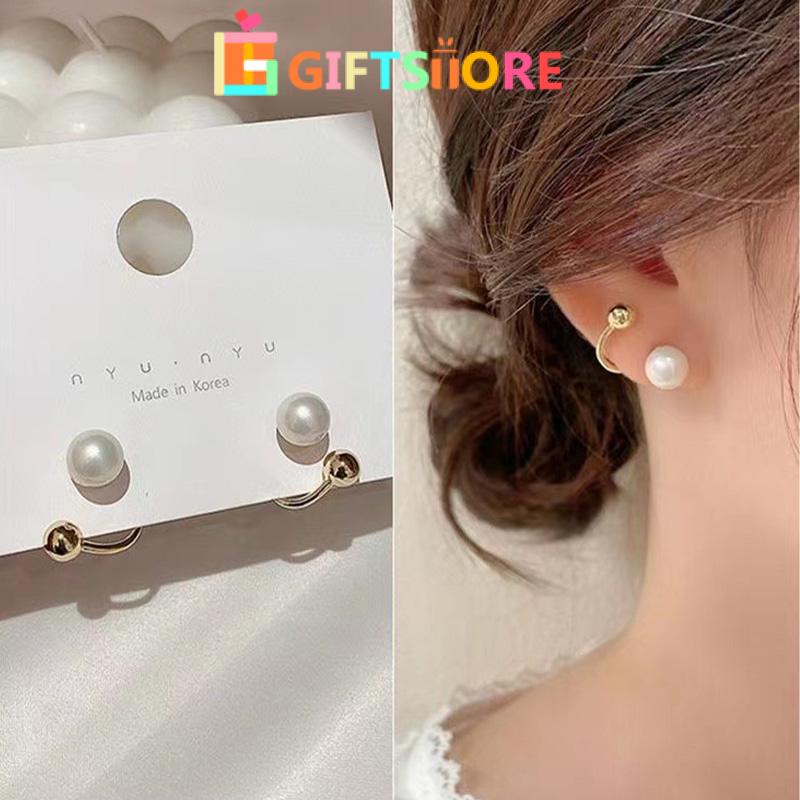 ✨COD Anting Stud S925 Silver Needle Aksen Mutiara Gaya Retro Korea Untuk Wanita-GS