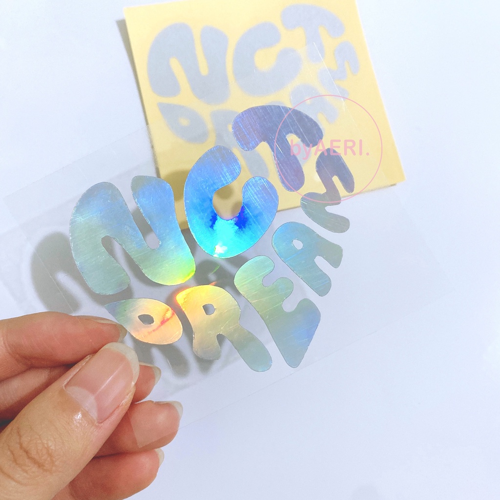 N C T DREAM 127 LOGO LIGHTSTICK DECO STICKER REFLECTIVE HOLOGRAM (initial name neobong nama inisial reflektif)