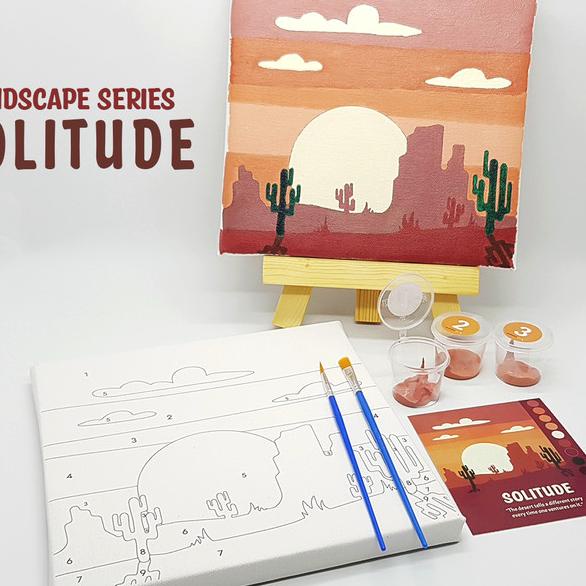 

SOLITUDE - Paint By Number 9 Color [ Landscape Series] | Painting Kit