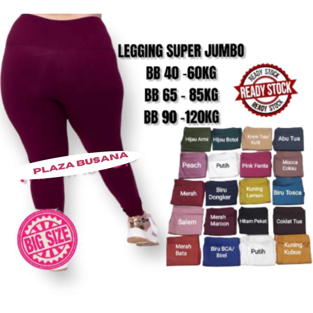 Legging BB 90 120KG Super Jumbo Wanita Polos Panjang XXXL 4XL Spandek Premium