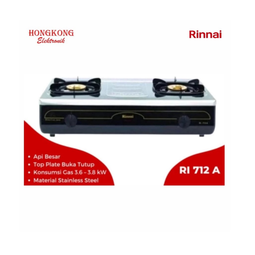 RINNAI Kompor Gas 2 Tungku RI-712 A - 712A RINNAI