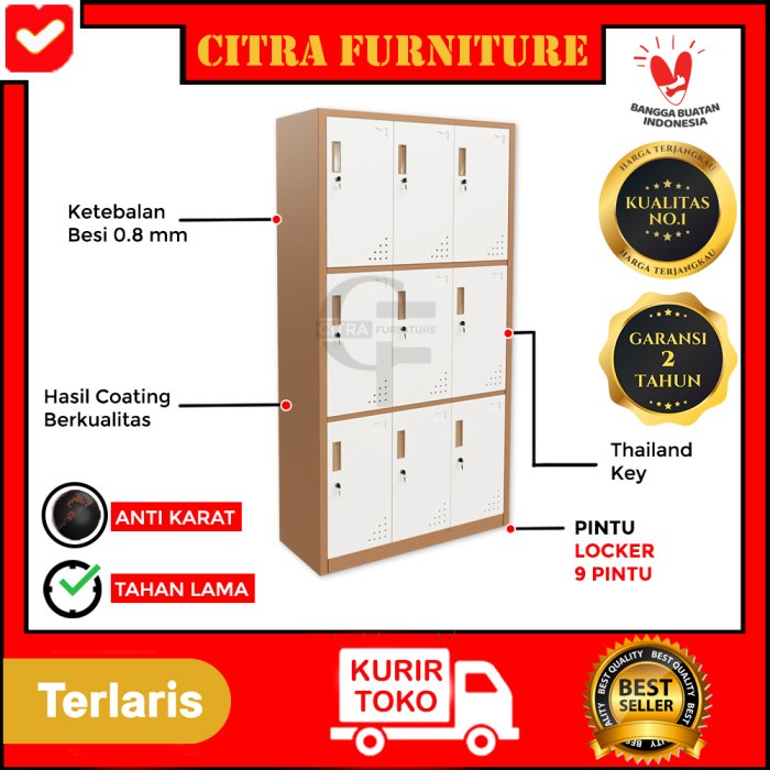

Filling Cabinet Loker Besi 9 Pintu Kunci Locker KaryawanArsip File Filling Kabinet
