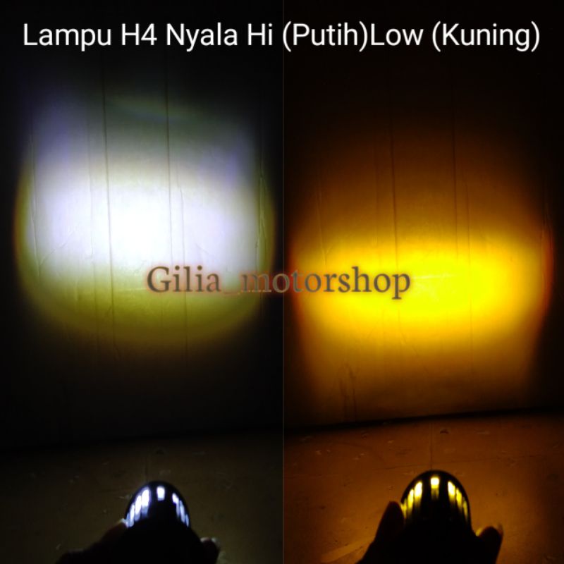 Lampu Bohlam Depan Led H4 Hi Low 18 watt lampu sorot Laser 2 warna Putih Kuning Bohlam Led H4