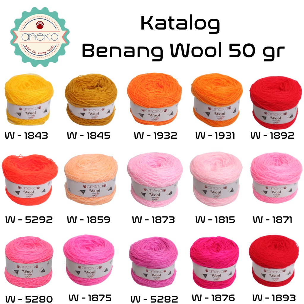 KATALOG - Benang Rajut Wool / Wol / Siet Yarn Vonel 30 dan 50 gram - 3