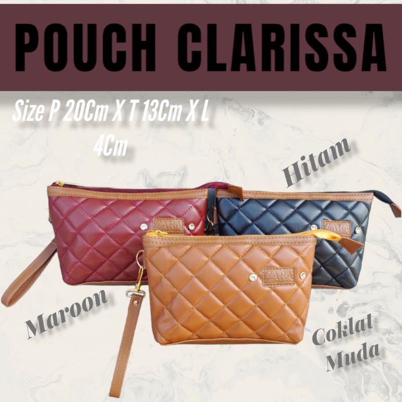 POUCH CLARISSA  BORDIR SERBAGUNA - DAPAT RANDOM EMBOS