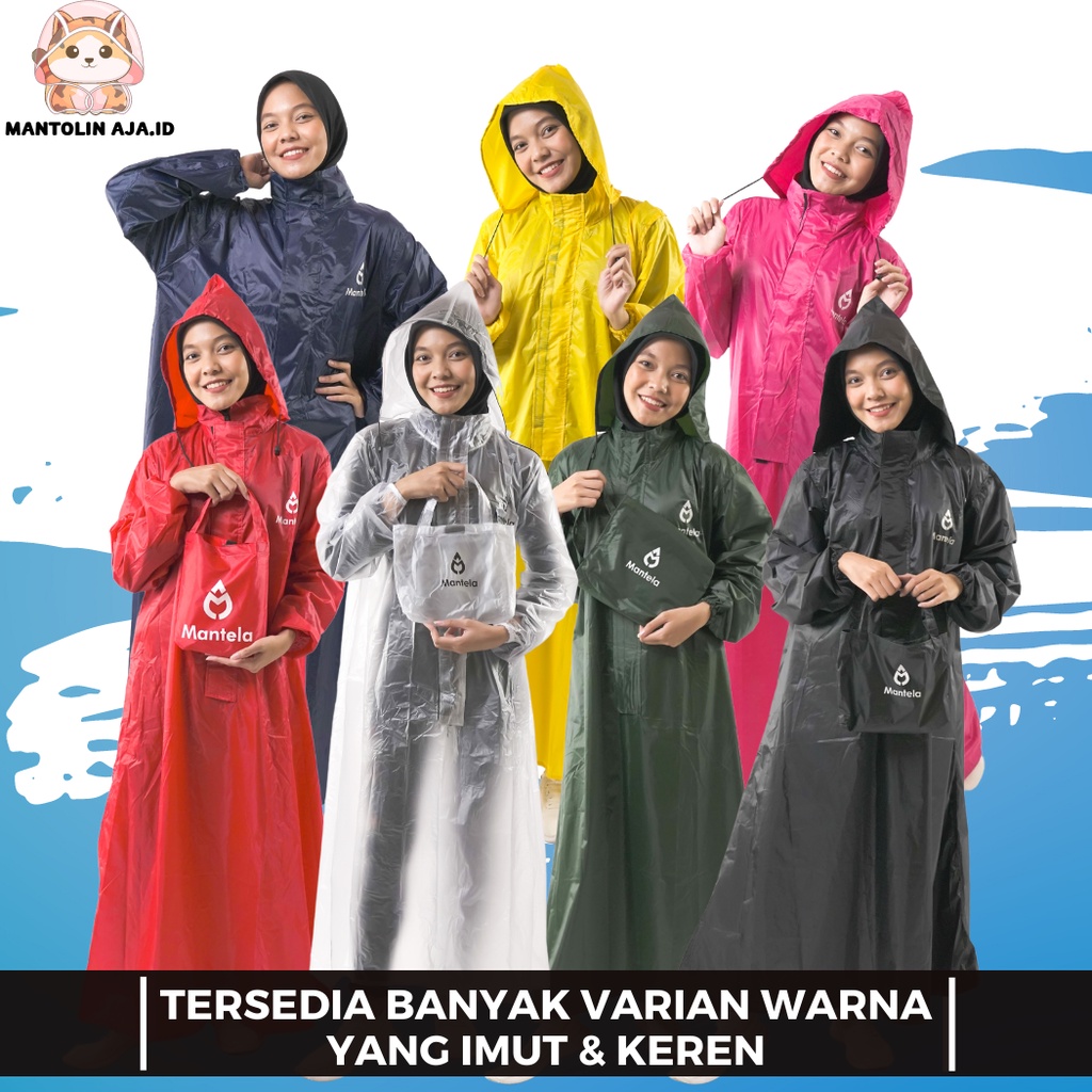 Jas Hujan Gamis Muslimah Perempuan Syar'i Mantela Mantel Hujan Trendy Bahan Taslan Premium Anti Rembes Tembus Air