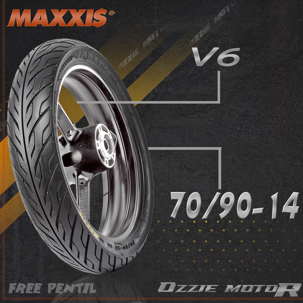 MAXXIS MA-V6 BAN MATIC TUBELESS RING 14 UKURAN 70/90 80/90 90/90-14 BAN MATIC TUBELESS