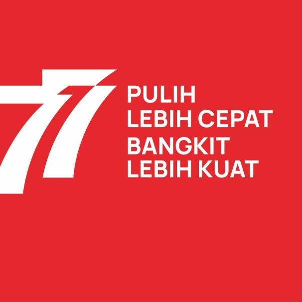 baju kaos polo kerah HUT RI 77 INDONESIA PULIH BANGKIT RESMI pria - XL
