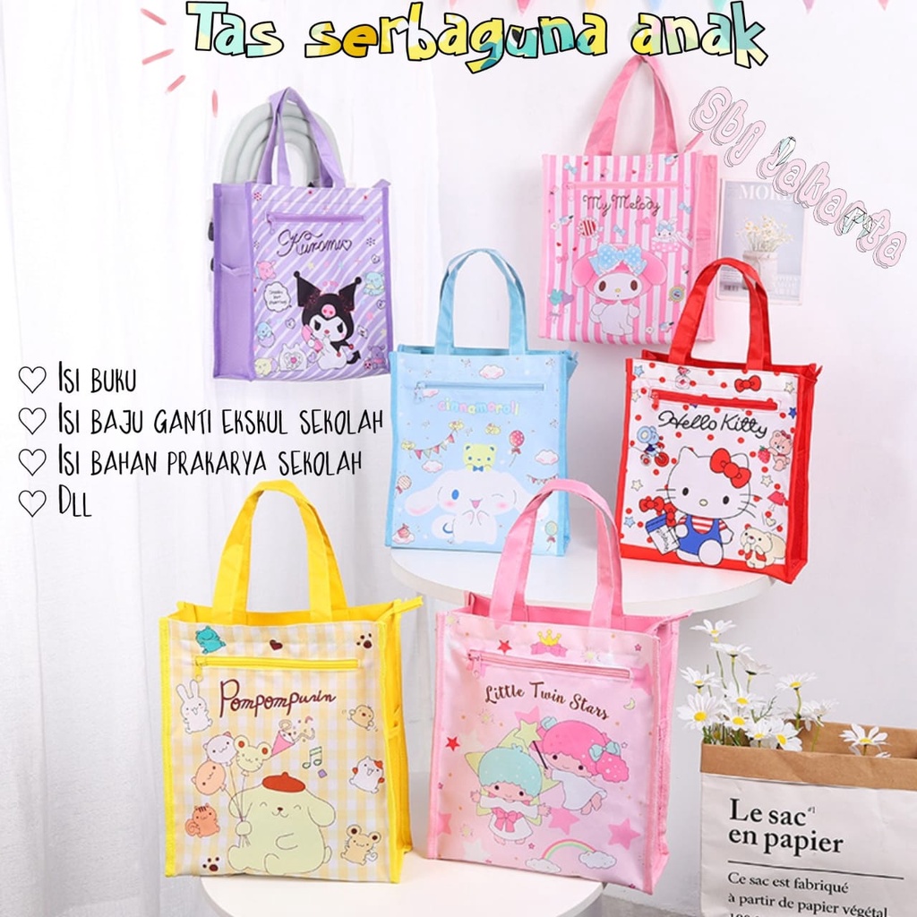 Tas Belajar Tas sekolah Tas Kursus anak Tote Bag MESSENGER BAG sanrio