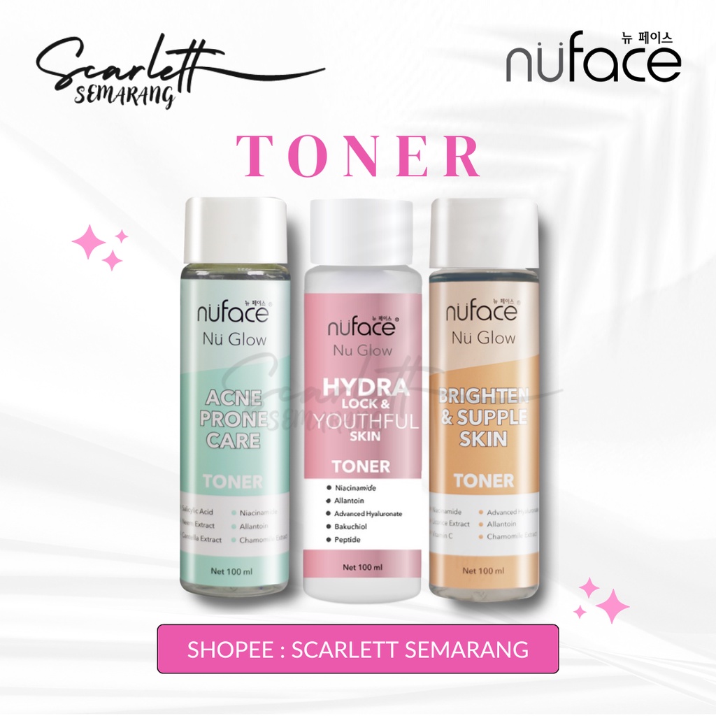 Nuface TONER 100ml Acne - Brighten Supple - HydraLock / Perawatan Kecantikan