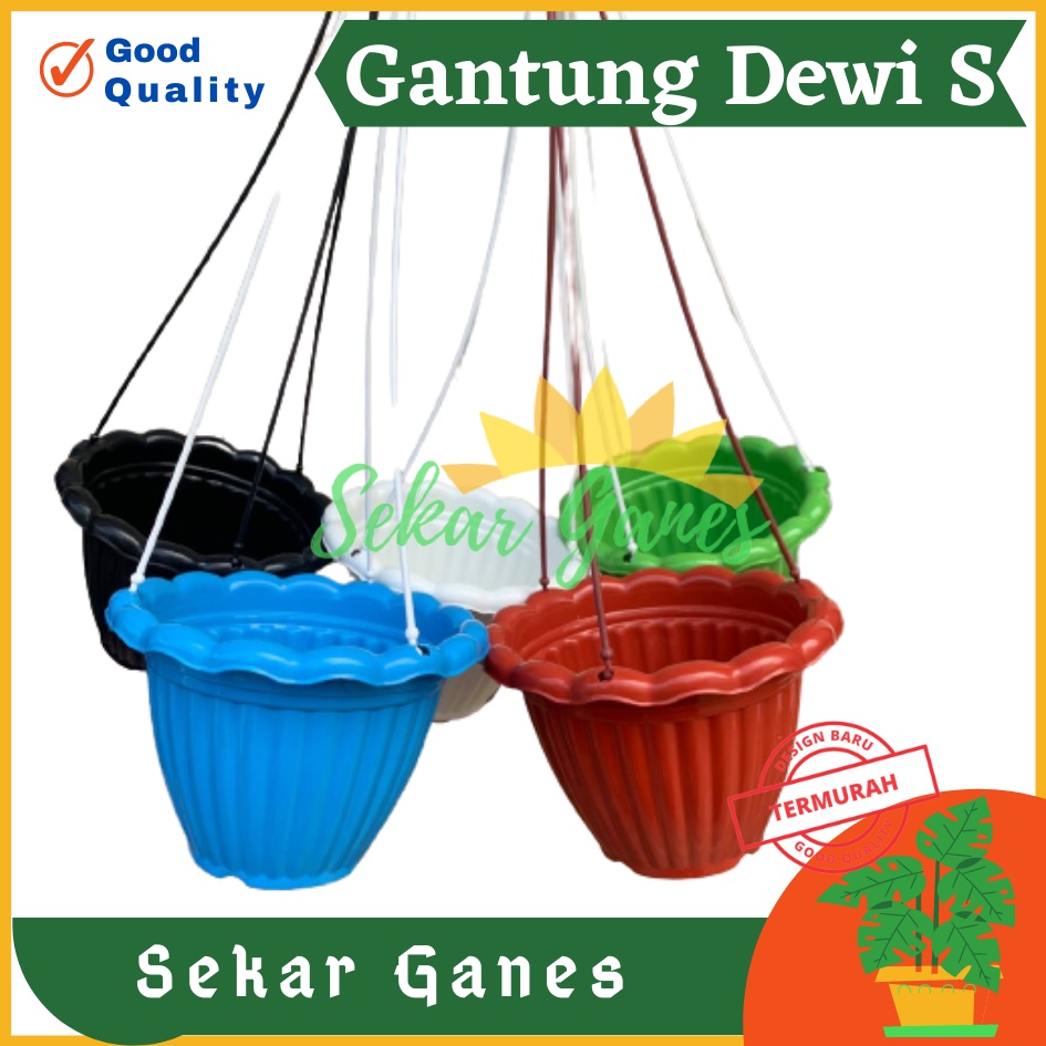 PROMO PAKETAN LUSINAN Pot Gantung Dewi S Putih Hitam Merah BataTerracota Terracotta Merah Coklat Biru Hijau Kuning Pot Gantung Renda 20 Putih Pot Bunga Gantung Murah Grosir Unik Plastik Putih