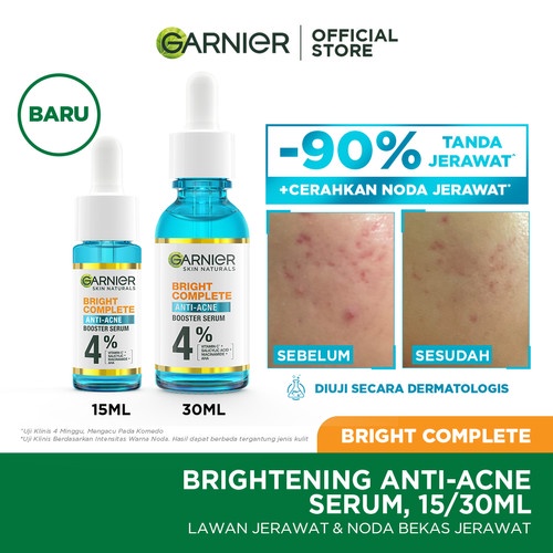 Garnier Light Complete Vitamin C Booster Serum 30 ml 7,5 ml | Bright Complete | Anti Acne | Hyaluron Sakura White | Serum Garnier  Sachet