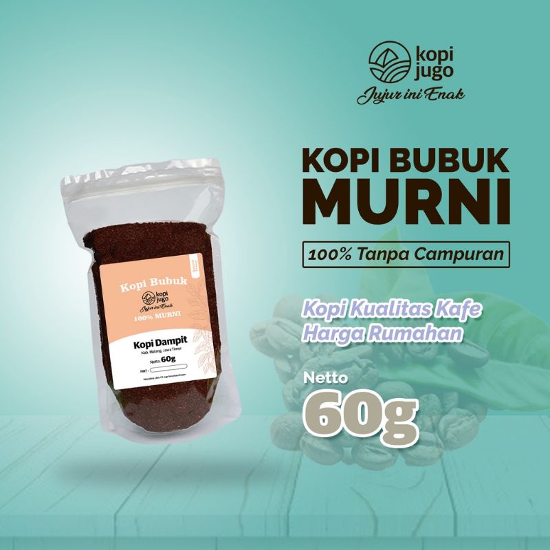 

KOPI JUGO (MURNI) 60g Kopi Robusta Dampit \ / Kopi Bubuk Murni Asli Kopi Robusta Jawa