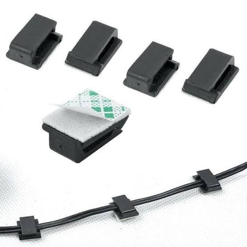 1 Buah Klip Kabel Mini Tempel Klem Kabel Tembok Double Tape Kabel Clip