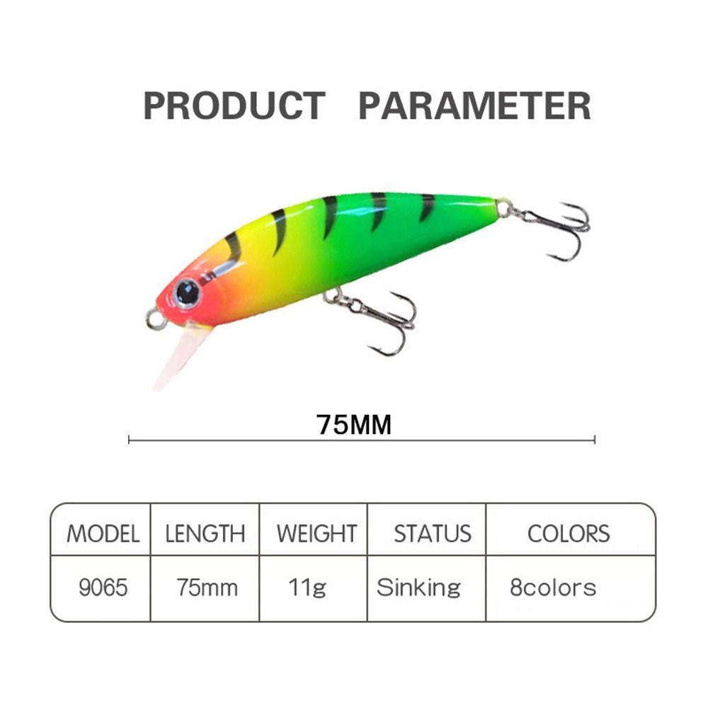 Preva 2pcs Umpan Ikan Kecil Tenggelam Multicolor Tackle Bergaris bass Minnow Lures